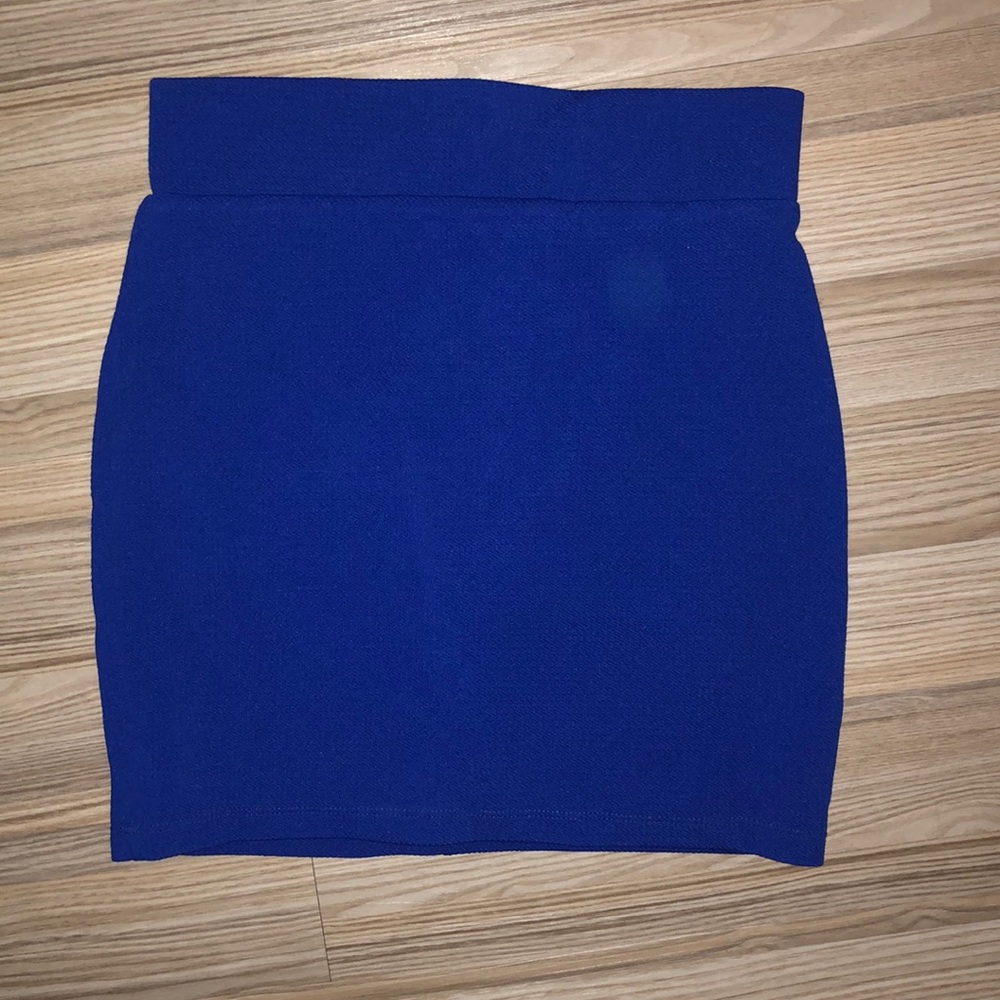 Royal blue mini skirt
